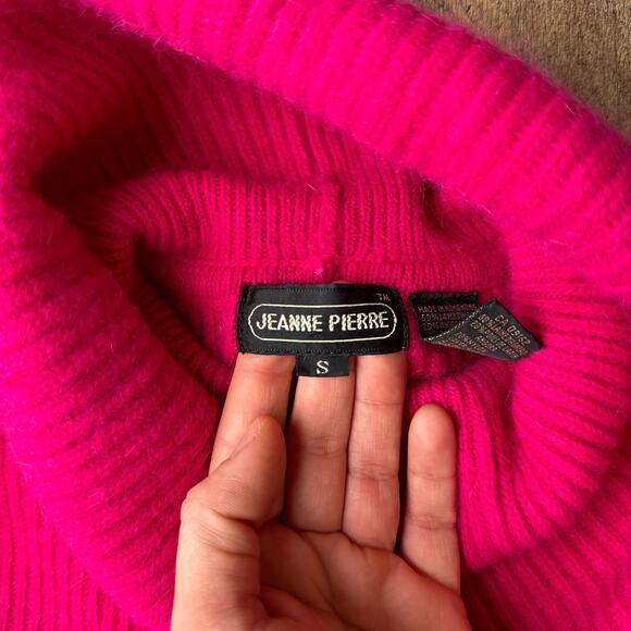 Vintage Angora Rabbit Lambswool Blend Sweater Women's Small Pink Jeanne Pierre - Picture 3 of 11